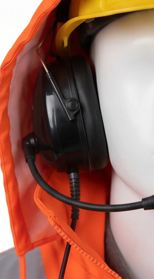 Detalle del capuchón Thor Viking, compatible con casco y protección auditiva