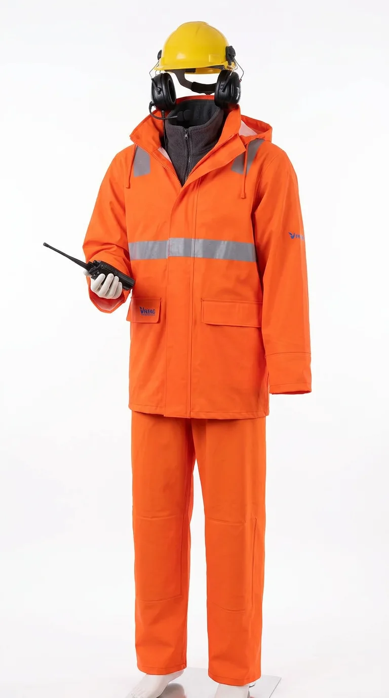 Traje Thor Viking — vista frontal con casco y radio
